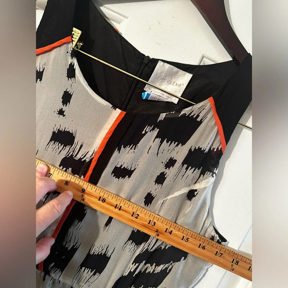 LINE & DOT Anthropologie Retro SILK Sleeveless Maxi Dress L Splash Autumn Spooky - Picture 10 of 12